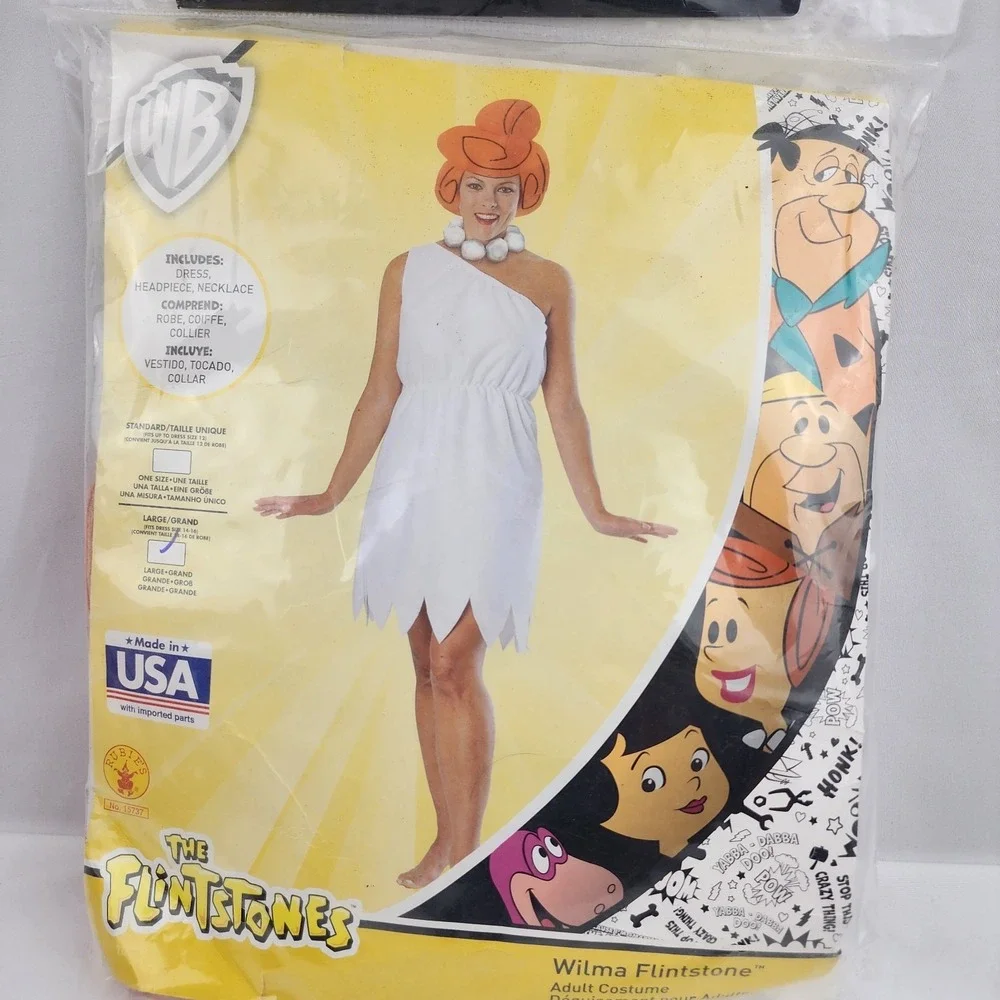 Wilma Flinstone Three Piece Costume, Standard One Size, Women's Large USA